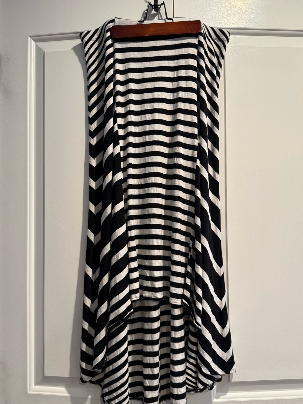 Chico's Black and White Striped High-Low Skirt